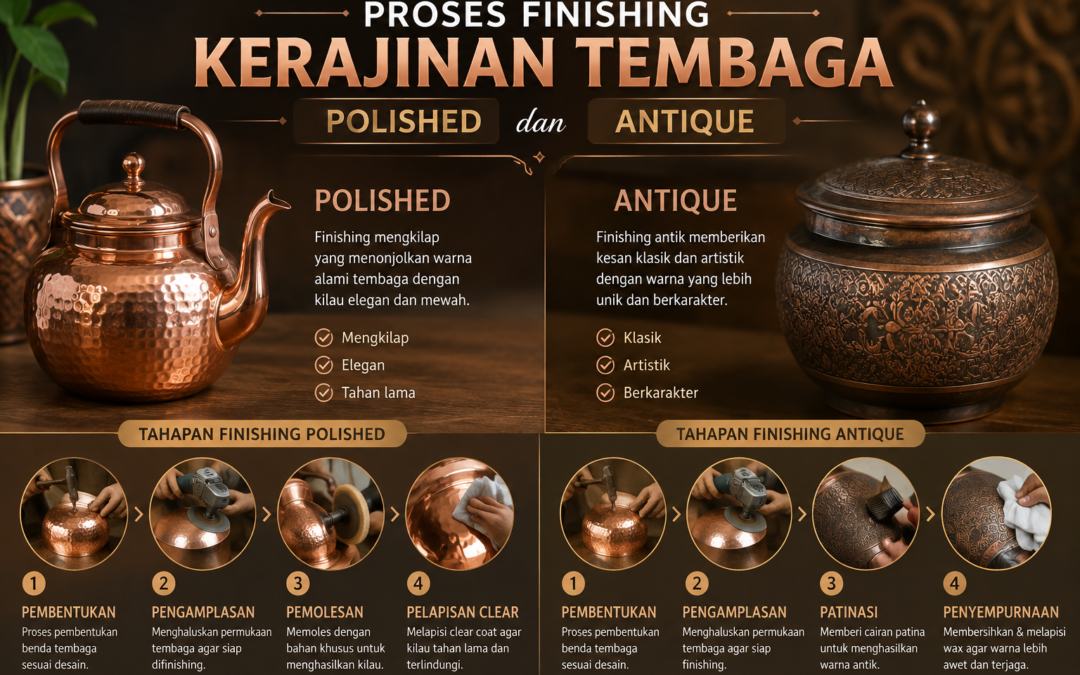 Proses Finishing Kerajinan Tembaga Polished dan Antique